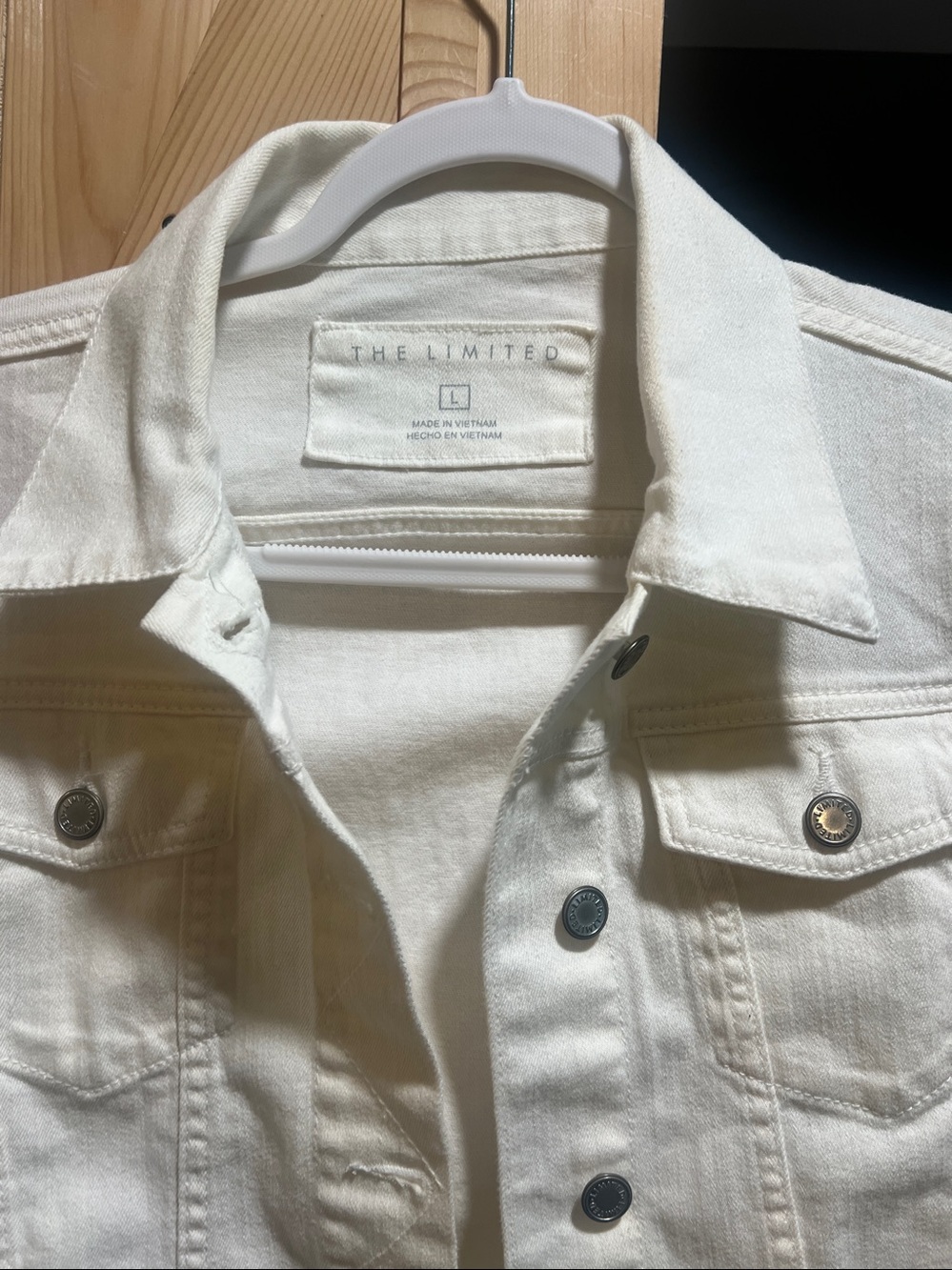 The limited brandCream-White Denim Jacket for Women size large - Picture 2 of 9